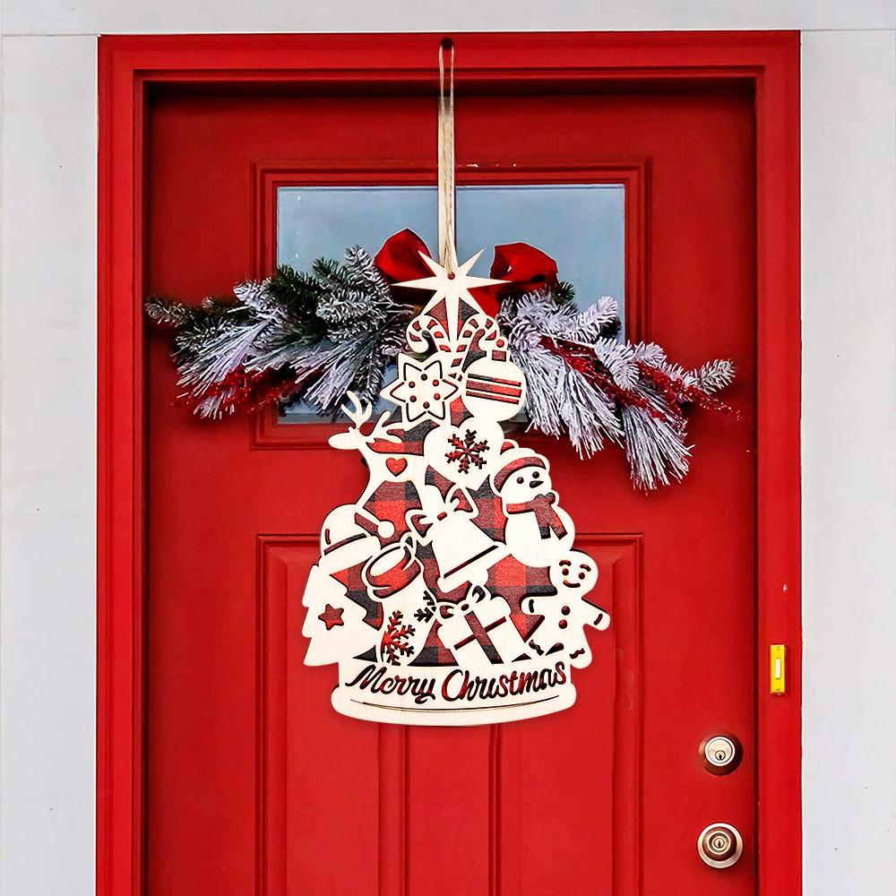 Festliche Holz-Weihnachtsbaumdeko Lebendige Ornamente Für Feiertagsfeiern Ausstellungen Und