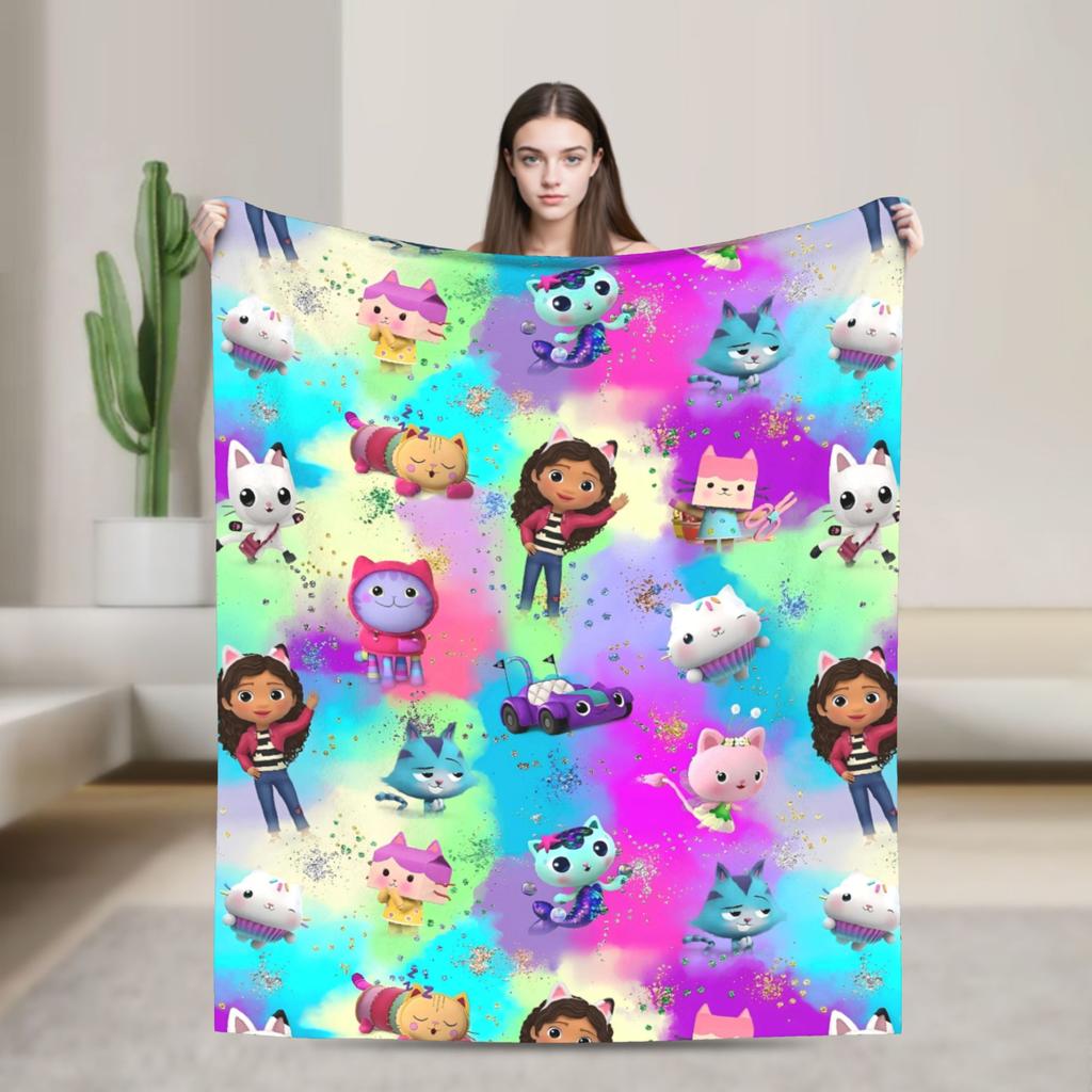 G-gabbys Dollhouse Fun Flannel Blanket Super Warm Bedding Throws for Couch Bed Travel Office Aesthetic Bedspread Sofa Bed Cover