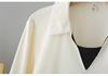 2026 Spring Plus Size Women's Long Sleeve Color Block 2-in-1 Cotton T-Shirt Slimming Top