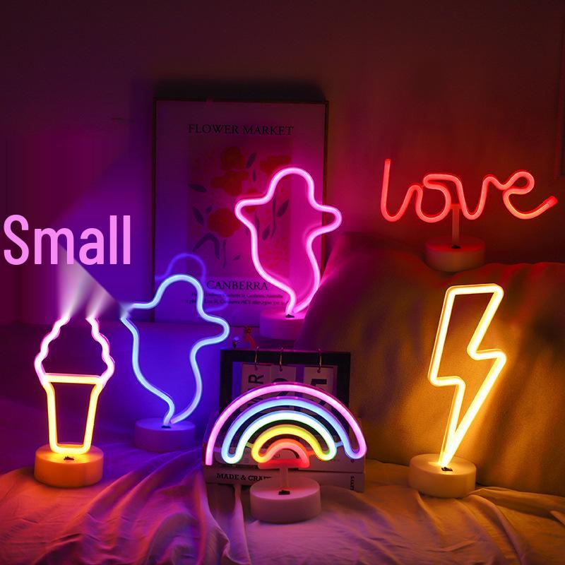 Korean Style Flamingo LED Neon Night Light - Decorative Christmas Fairy Accent with Round Base