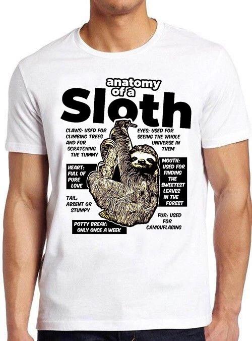 Anatomy Of A Sloth Funny Animal Meme Cult Movie Music Gift Tee T Shirt M709 XXXL