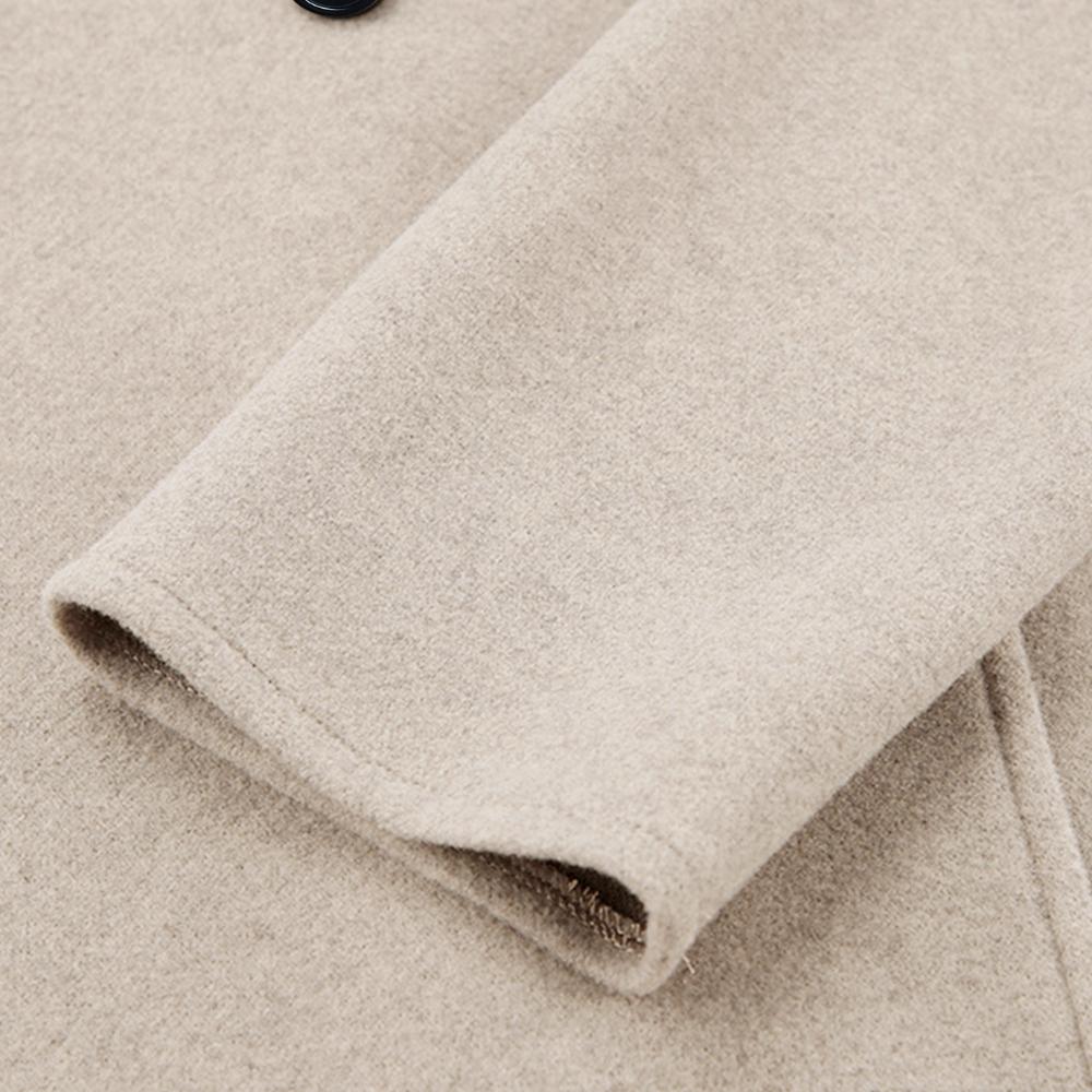 Dámský dvouřadý vlněný kabát jednobarevný ležérní elegantní britský styl všestranný top pro ženy