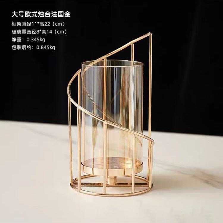 Luxury Romantic Candlestick Decoration for Living Room European Iron Candle Holder Dining Table High-End Candlelight Dinner Prop