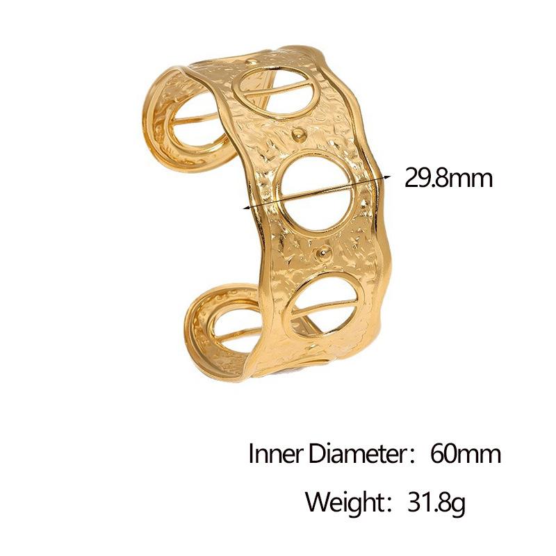 Non-tarnish Minimalist Europe and The United States Hot-selling Stainless Steel Open Bracelet Niche High-end Sense 18k Gold
