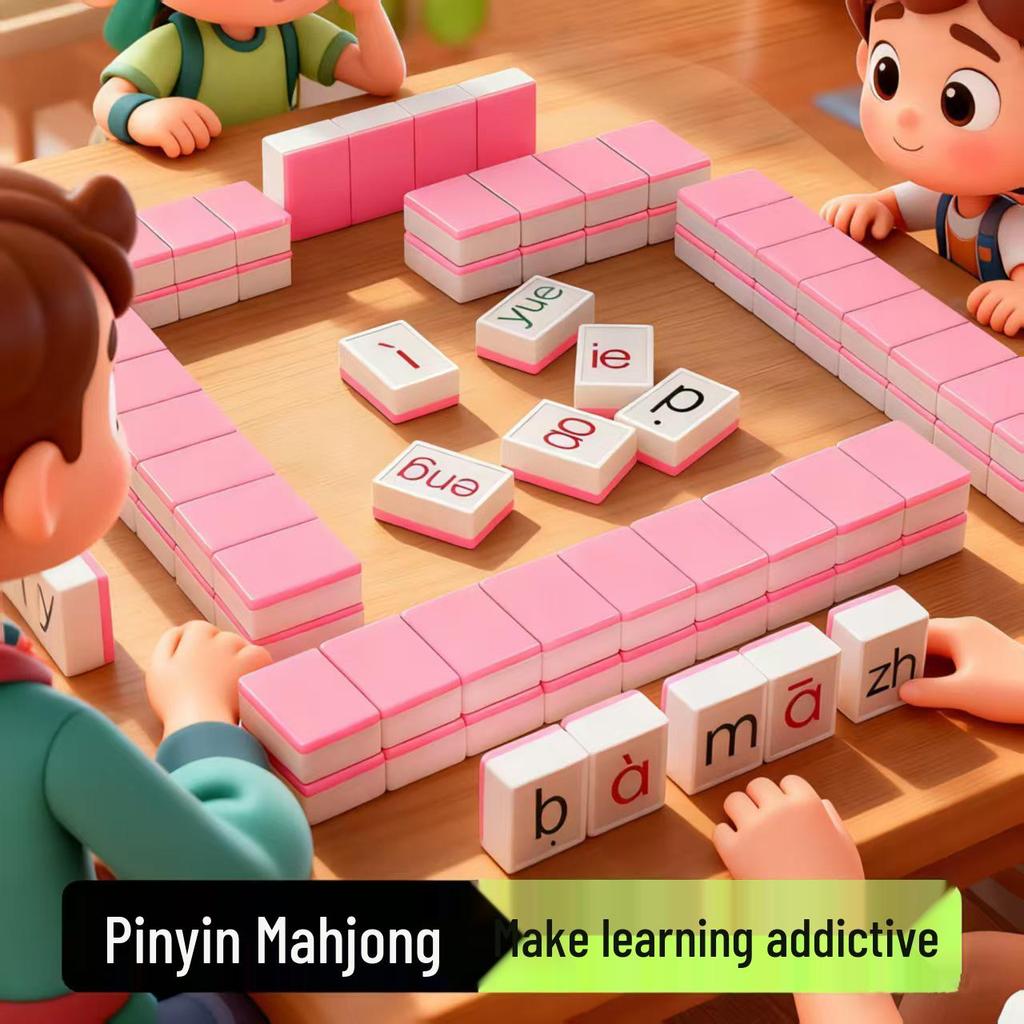 Pinyin Mahjong Tisch Spielzeug: Vorschul-Lernen & Wortketten-Spiel