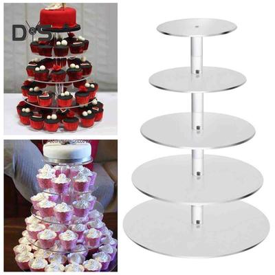 SW 3/4/5/6 Tier Cake Stand Transparent Glass Display Tray Rack Decoration Tool