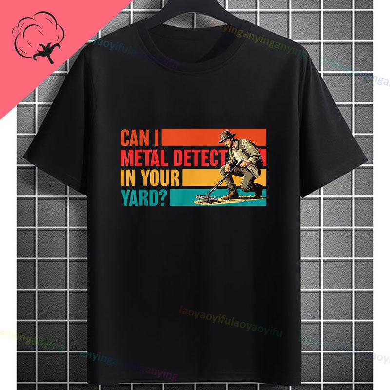 Funny Metal Detecting Is My RetireUnisext Plan Slogan Metal Detectors Graphic Tshirt Short Sleeve 100 Cotton Casual Tee