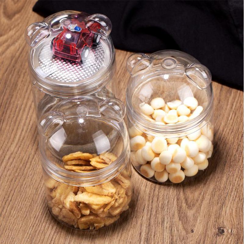 Guazi Nut Storage Box Cartoon Bear Storage Bottle Candy Food Can Snack Acrylic Can Cute Sealed Can Biscuit Can Dessert Storage