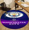 Football team City FC Pattern Round Rug, Indoor/Outdoor Mat, for Picnic, Gameroom, Bedroom, Office, Living Room, Home Decor Carpet, Birthday Gift