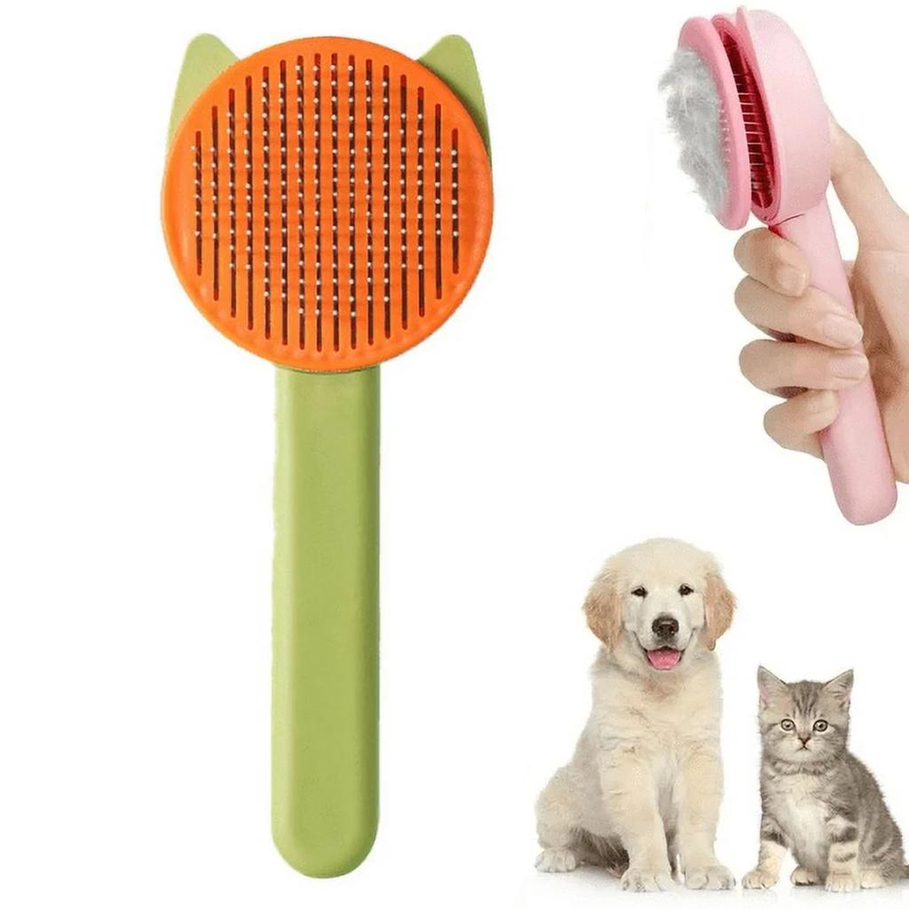Pet Supplies Stainless Steel Cute Shape Pet Pin Comb Self-Cleaning Cat Comb Floating Hair Removal Pet Comb