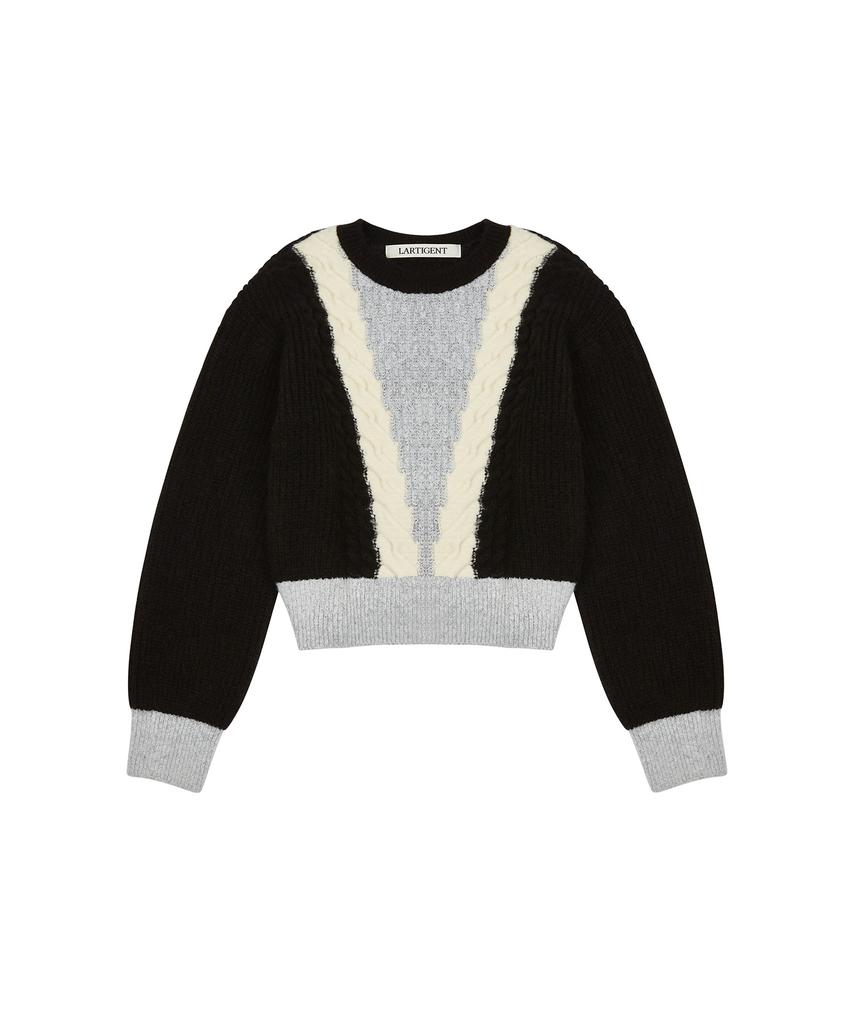 LARTIGENT Lx Cable Color Knit(Black)