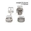 Exaggerated and Unique Skull Ring Set for Men, Hip-Hop Style, Niche High-End Cross Ring Jewelry