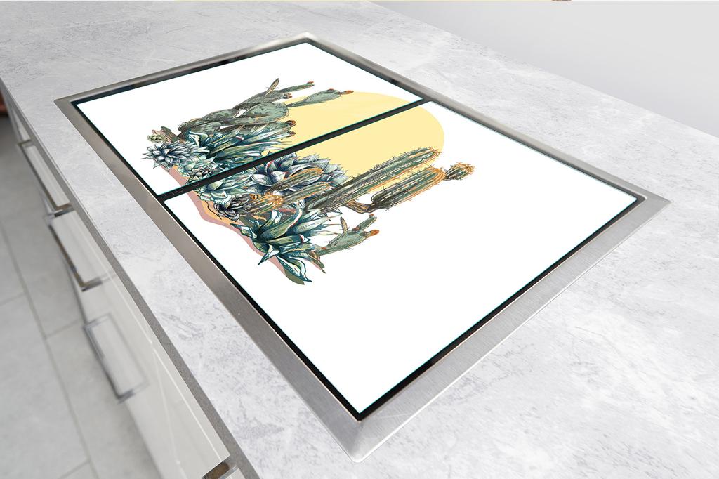 GLAS-KOCHFELDSCHUTZPLATTE 90x52 KAKTUS