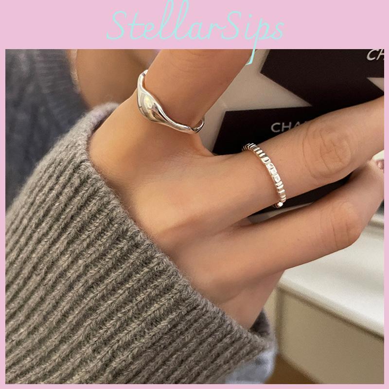 Chic Korean Minimalist Irregular Copper Ring For Women Stylish Adjustable Fashion Accessory