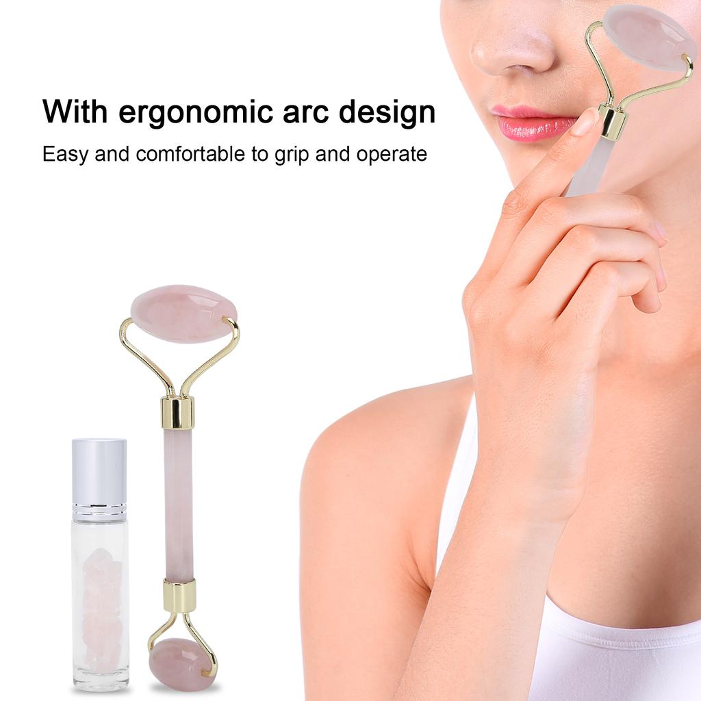 Face Roller Massager Facial Beauty Massage Roller with Roll On Essential Oil Bottle Facial Massage Roller
