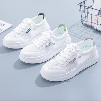 Little White Shoes Women's Summer 2023 New Mesh Shoes Breathable Mesh Versatile Thin Casual Thick Sole Shoes