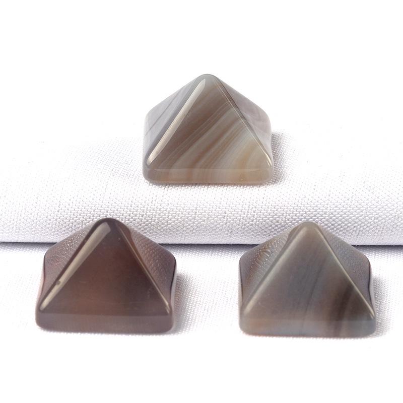 Natural Crystal Gold Letter Cross Pyramid Ornament
