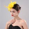 Formal Dress Small Top Hat Headband Luxury Clear Beads Cocktail Bridal Mesh Ribbons Cap Exquisite with Ear Clip