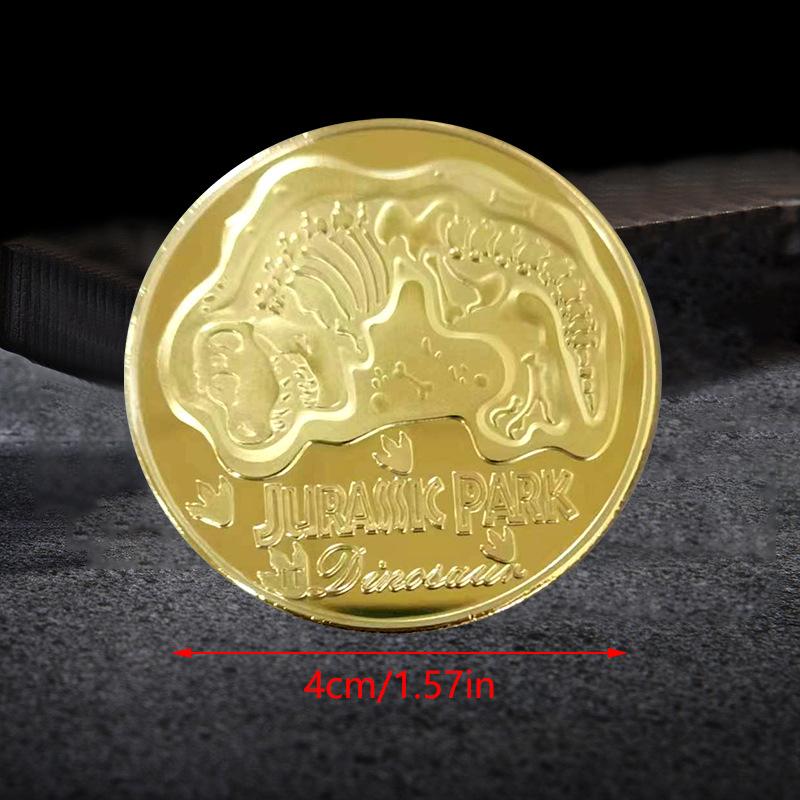 Souvenir Coin Medallion Badges Coins Jurassic Park Movie Peripherals Coins Tyrannosaurus Rex Dinosaur Commemorative Coin