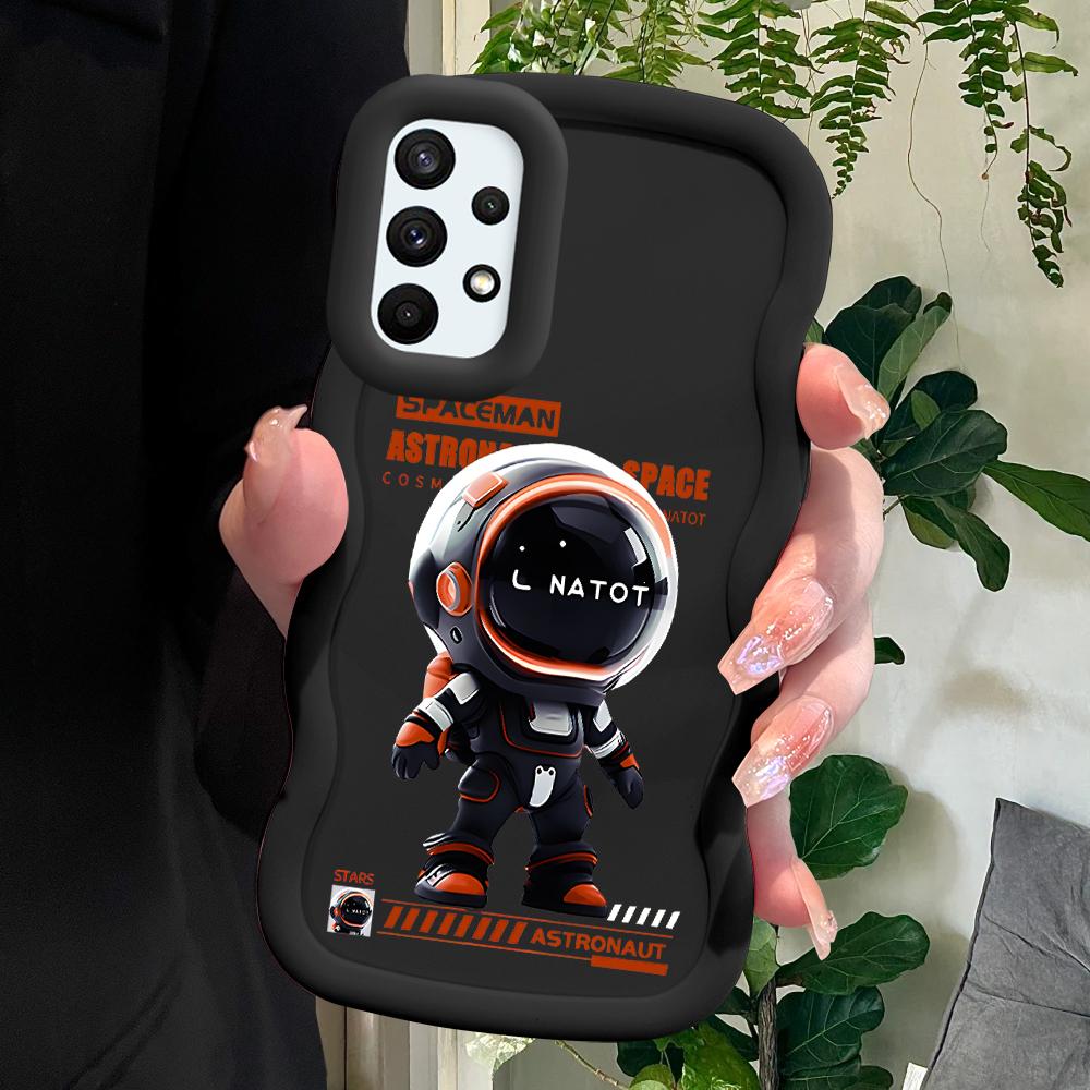 

Окрашенный узор Big Wave Edge Мягкий силиконовый материал Macaron чехол для телефона противоударный защитный резиновый чехол для Samsung Xiaomi Poco Redmi Xiaomi Poco C75 5G чёрный