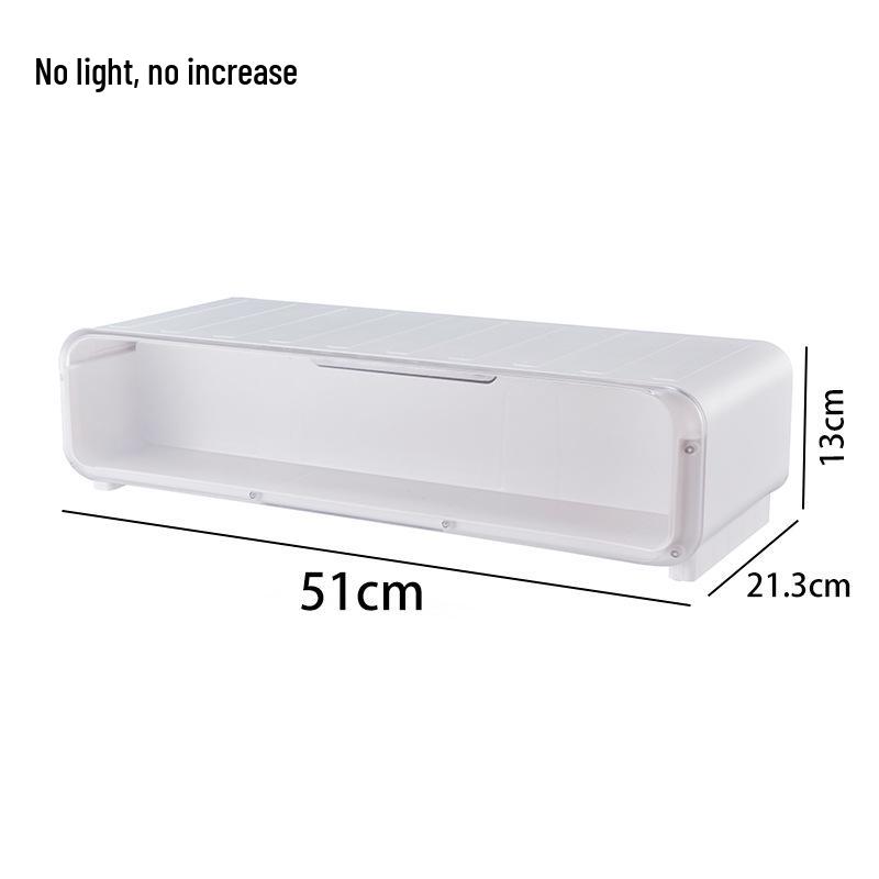 Desktop Monitor Riser with Drawer and Display Shelf White