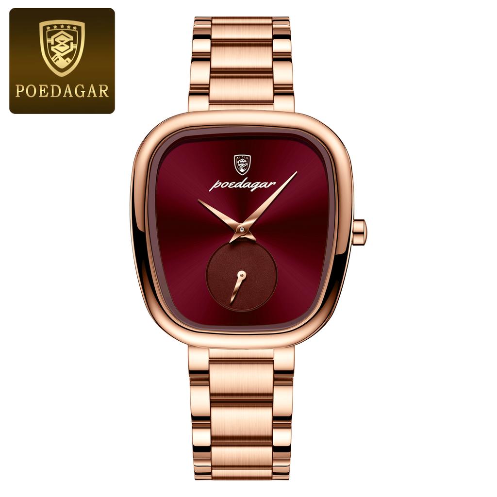 POEDAGAR Top Fashion Woman Wristwatch Waterproof Stainless Steel Quartz Ladies Watch Luxury Elegant Watches Female