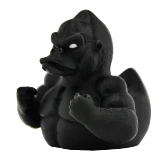 Black Gorilla Duck Figurine 3D Printed Muscle Orangutan Duck Statue Animal Sculpture Home Office Desktop Car Dashboard Decoration Ornament
