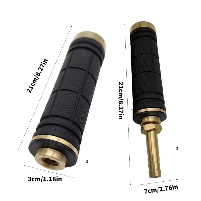 Quick Connecting Gas Lamp Adapter Copper Rubber Texture Outdoor Gas Lights Connectors for Night Camping Extended Handle