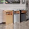 JPHZNB Stainless Steel Round Corner Waste Bin