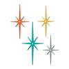 4Pcs Metal Starburst Wall Decoration Retro Mini Mid-Century Starburst Wall Art Sculpture Home Bedroom Living Room Bathroom Wall Decorative Sign