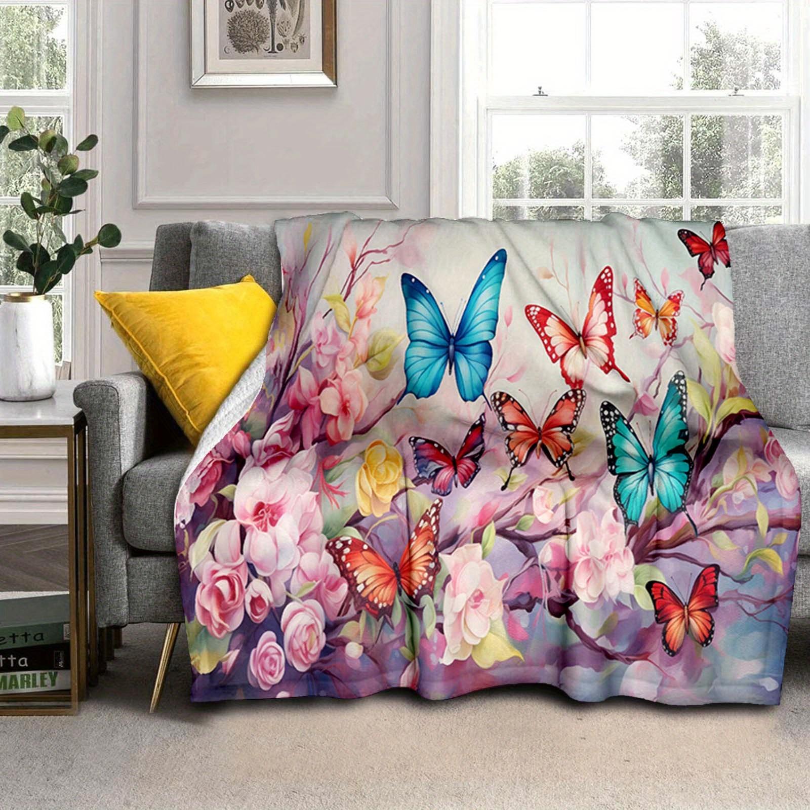 

1pc Beautiful Butterfly Blanket,Soft And Comfortable Blanket, Travel Sofa Bed, Office Home Decor, Birthday Gift Blanket, Boys, Girls 130cmx150cm