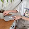 In Stock: Retro Corduroy Pencil Case - Solid Color, Simple Design for High School Students