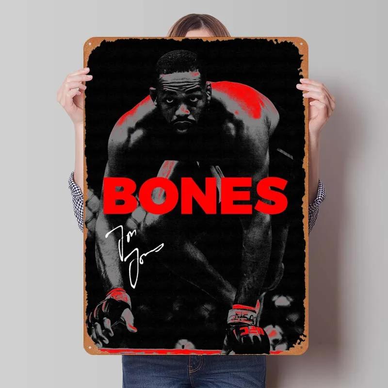 Jon Jones Metallskylt Boxningsposters Spelrumsinredning Man Vintage Plåttskylt Plakett för Väggkonst Dekoration Interiör
