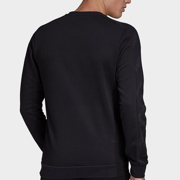 Adidas Classic Round Neck Sports Pullover Long Sleeve Sweatshirt Men Tops Black GJ6590