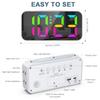 Digital väckarklocka Sängklocka Färgstark RGB LED-display Klocka med dubbla alarm Snooze-timer, USB-port