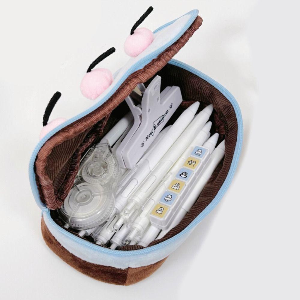 Heart Kawaii Pencil Case Embroidered Pencil Pouch Creative Cosmetic Bags Stationery Box