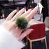 Opening Adjustable Pompom Fur Ball Ring Alloy Ring Cute Fur Ball Mink Hair Finger Ring  Women