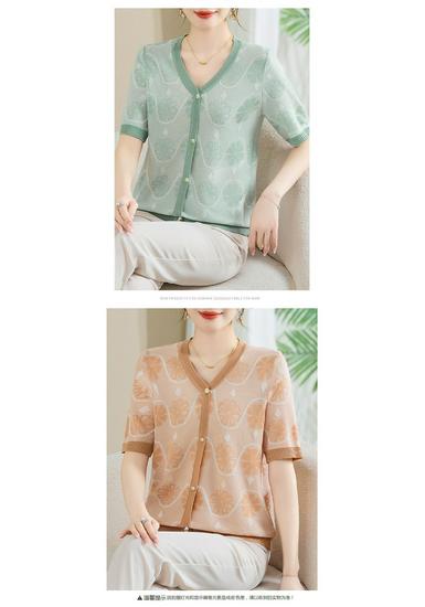 Mom's Elegant Summer Short-Sleeve Shirt - 2026 New Style for Middle-Aged and Elderly Women