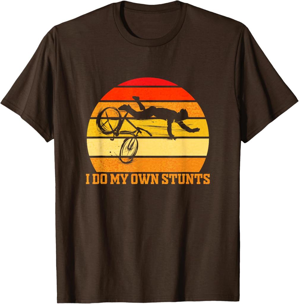 Cycling Lover Cycle Funny Bicycle Vintage I Do My Own Stunts TShirt Vintage Retro Cycling TShirt Breathable Cotton