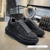 100 man diamond white shoes women's thick-soled rhinestone leather sports leisure belt diamond single shoes