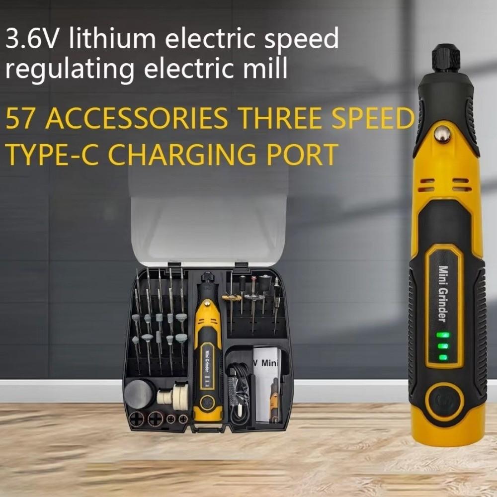 3 Speeds Adjustable Mini Grinder 3.6V Polisher Professional Power Rotary Tool Kit  Carving