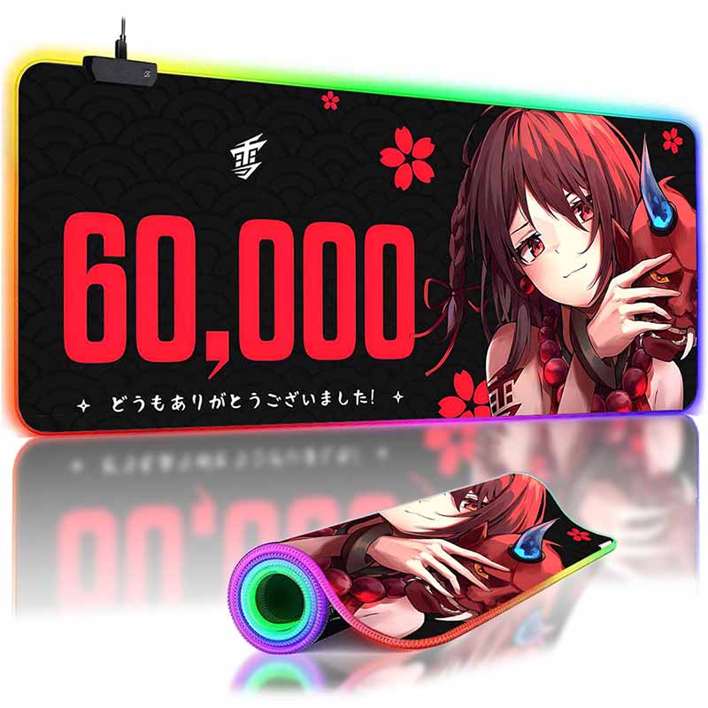 Anime Mask Girl Mouse Pad Yuki Aim Large Mouse Mat E-Sports Gamer Desk Pads Non-Slip Rubber Premium Mouse Pad XXL Keyboard Mats