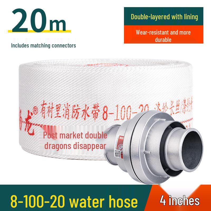 2,5-Zoll Typ 8 Hochdruck-Feuerwehrschlauch, 65 Nationalstandard, Erhältlich in 20/25 Metern, mit Polyurethan-Wasserschlauch, Tasche und Pistolenkupplung