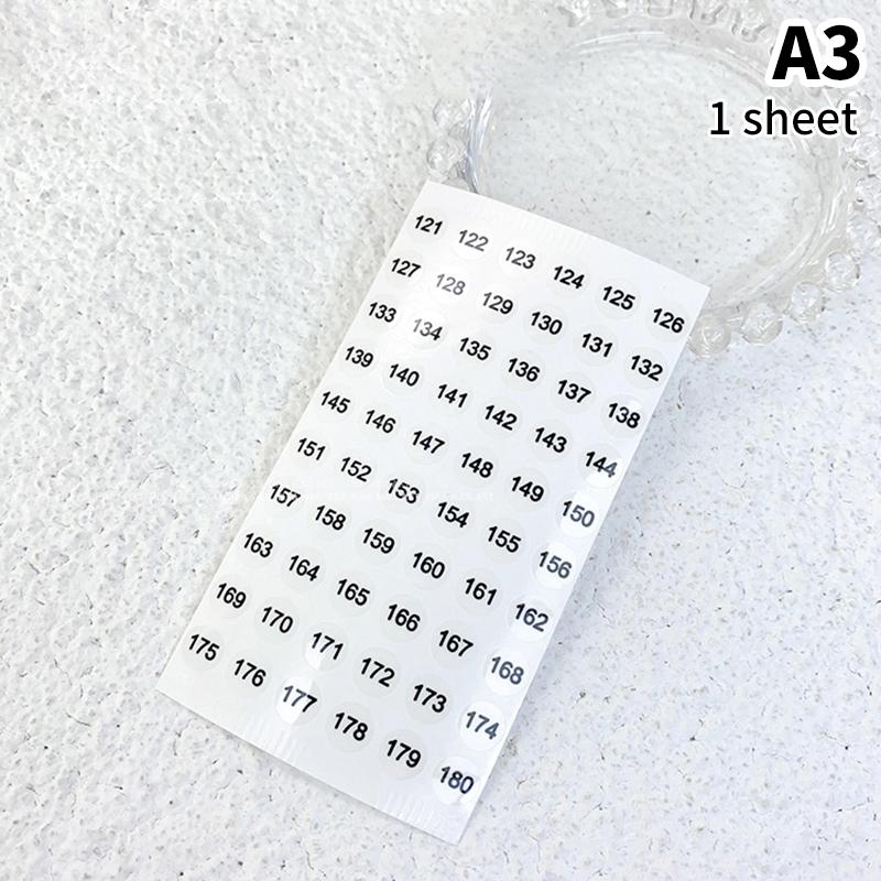 1/4Sheets Waterproof Laser Number Label Stickers For Diy Craft Self Adhesive Nail Polish Lipstick Color Number Tags Sticker