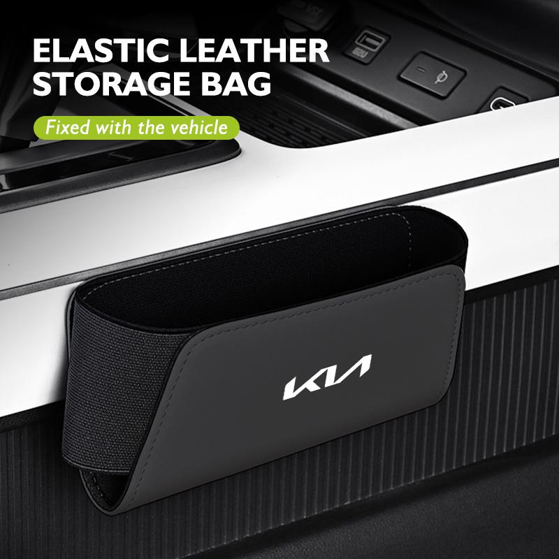 For KIA Car Leather Storage Pocket Seat Back Door Center Console Organizer Accessories K5 K2 Optima Soul Spectra Niro Cadenza