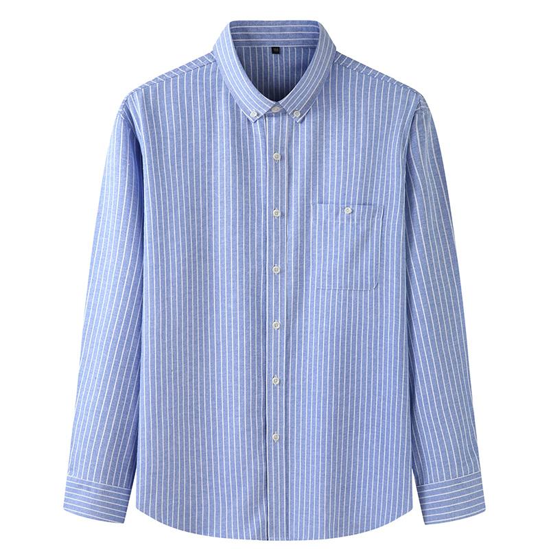 

Plus Size 10XL Men s Spring And Autumn Long Sleeved Shirt, Men s Casual Loose Elastic Shirt 225/10XL небо синє кольору