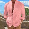 Camicia casual da uomo retrò in cotone a maniche lunghe larga per primavera autunno
