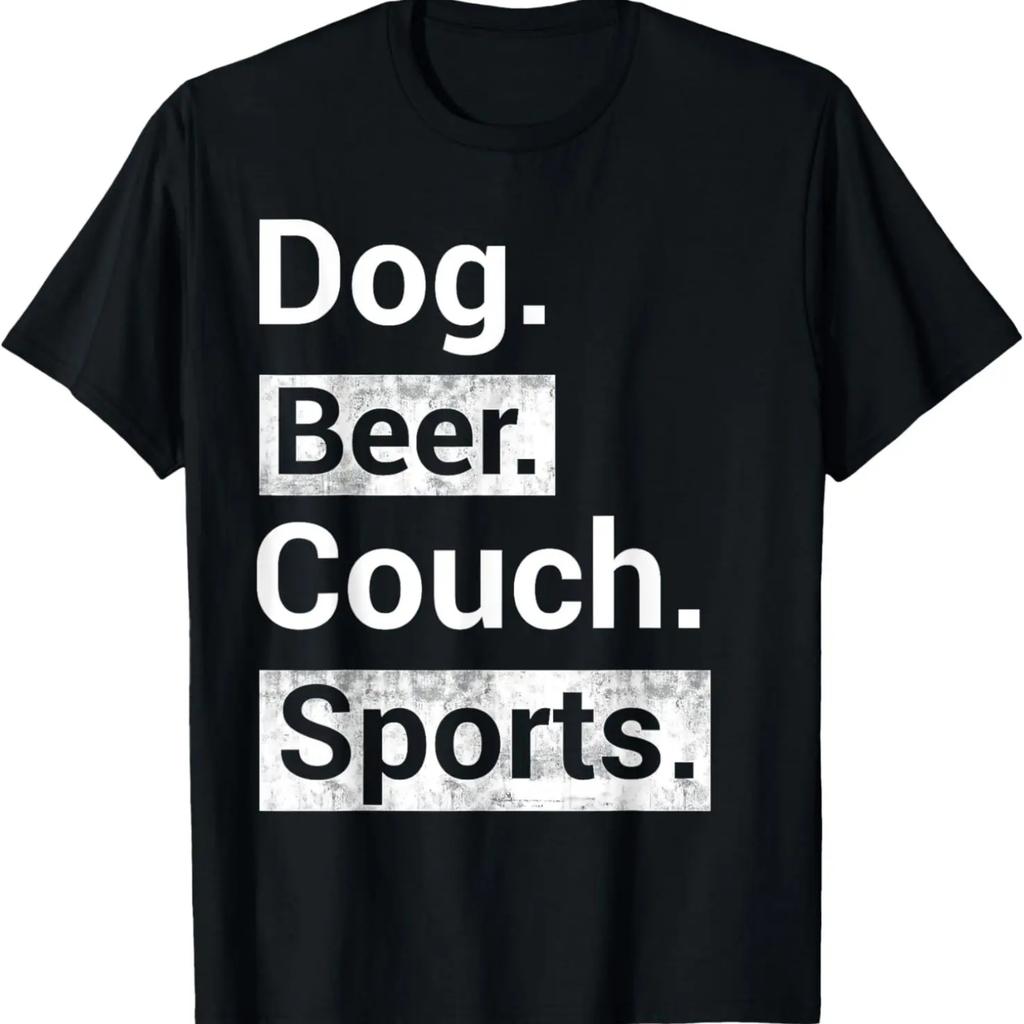 Hunde Bier Couch Sport Lustiges Papa & Mama T-Shirt