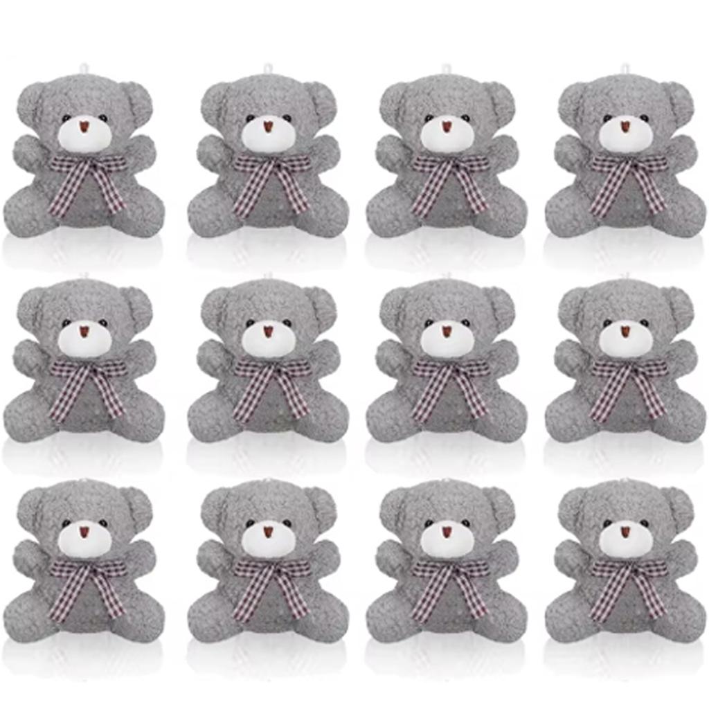 12 stk. Bjørne Baby Shower Gaver Til Gæster Mini Legetøjsbjørn Nøgleringe Takke-Tags Organzapose Baby Shower Gaver Fødselsdagsfester