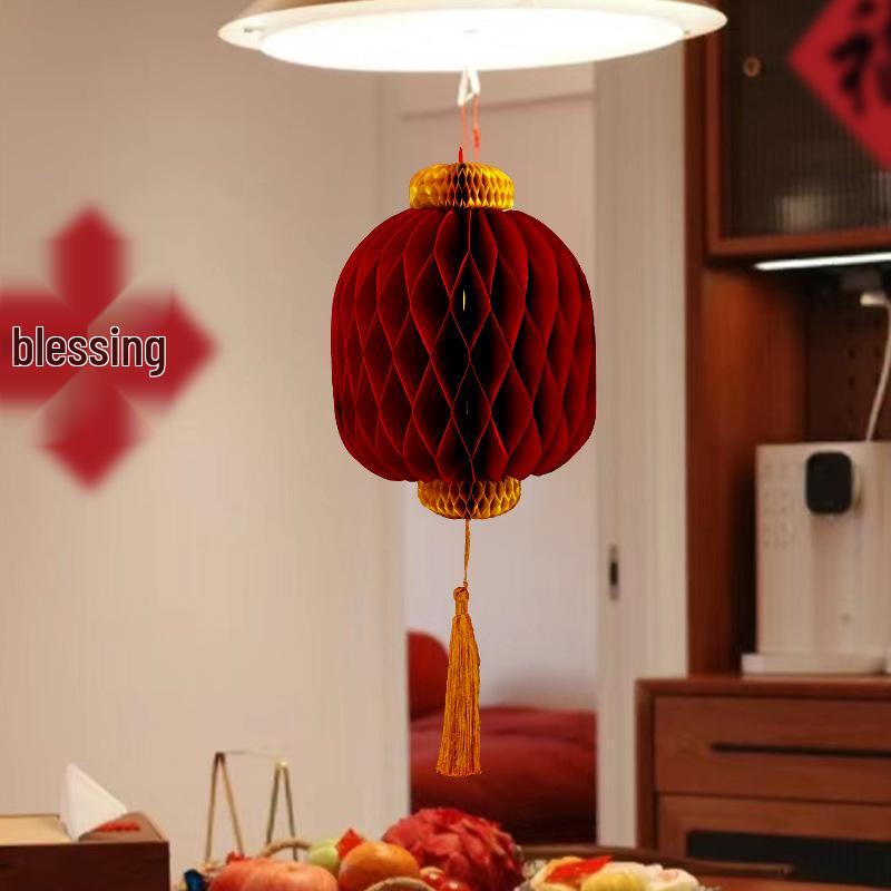 2025 Year of the Snake Spring Festival 3D Lantern Pendant & Honeycomb Ball Decorations